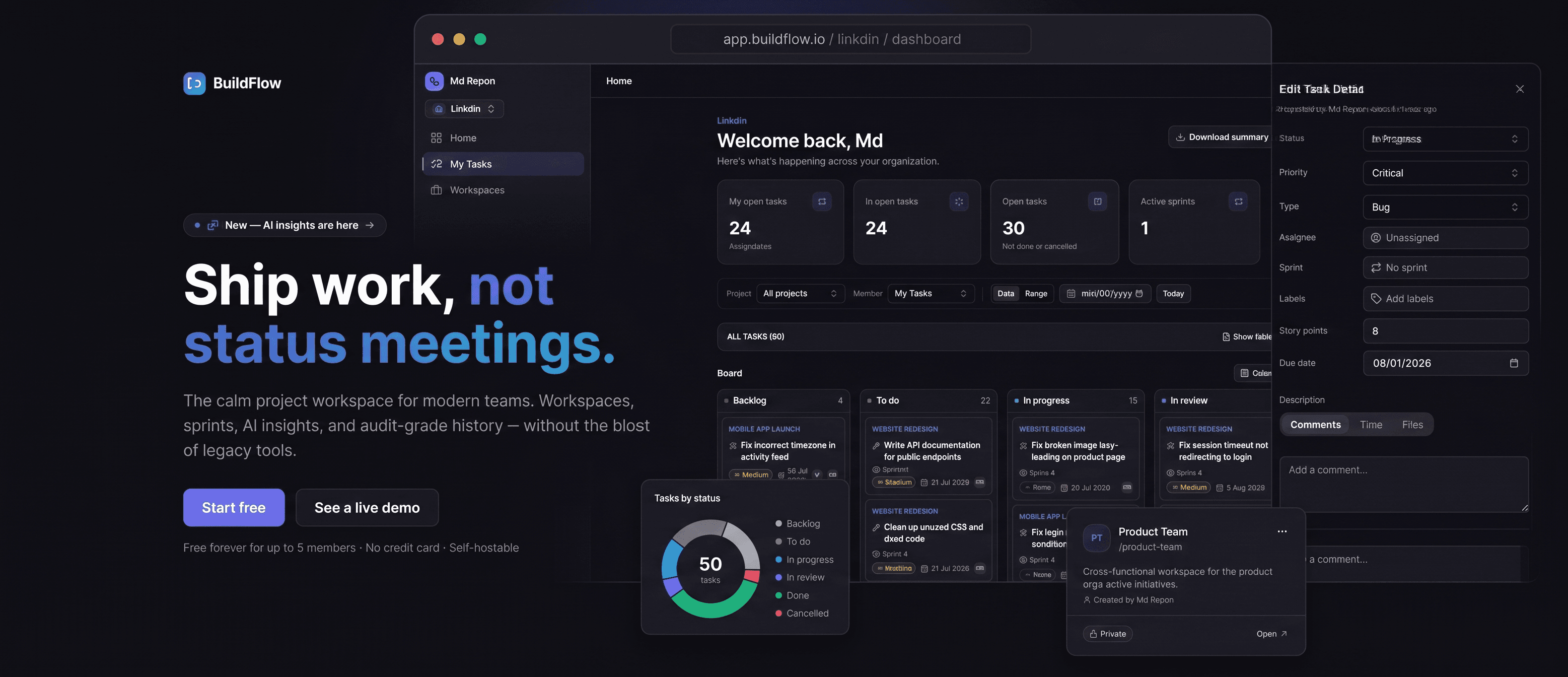 BuildFlow, Project & Sprint Management Platform